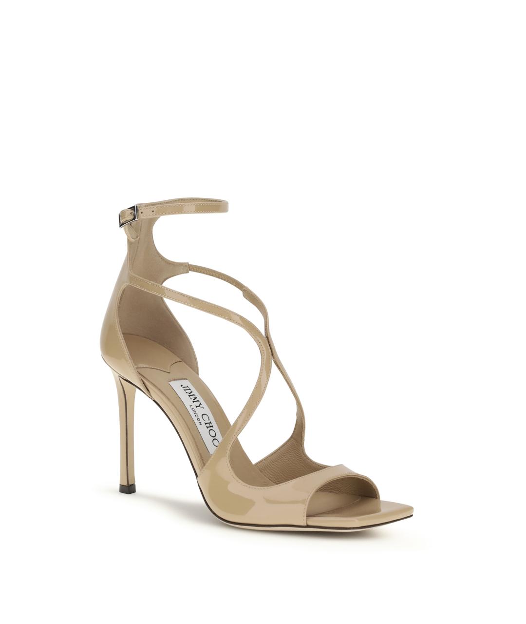 JIMMY CHOO Бежевые кожаные босоножки, фото 2