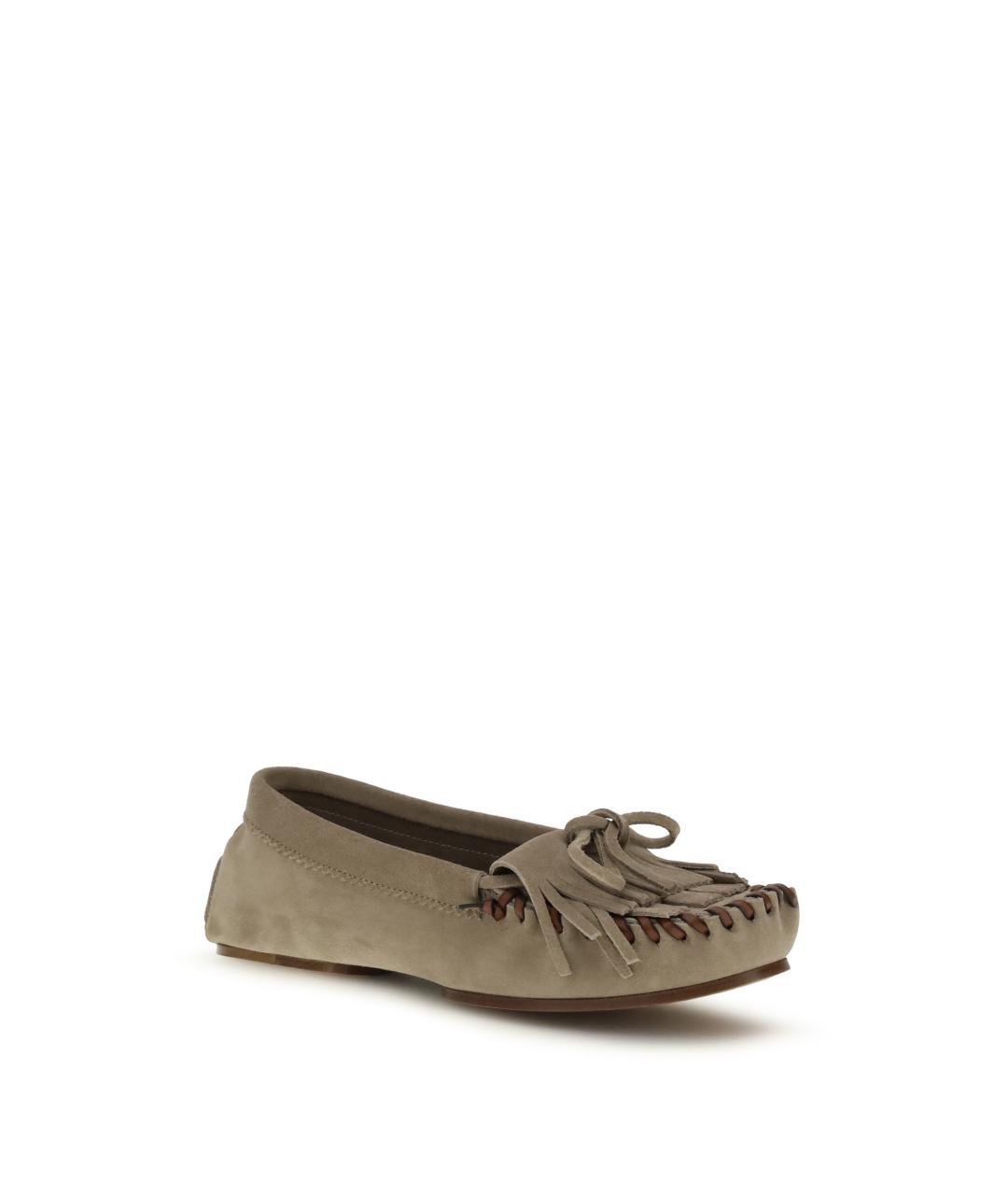 PARIS TEXAS Бежевые замшевые лоферы, фото 2
