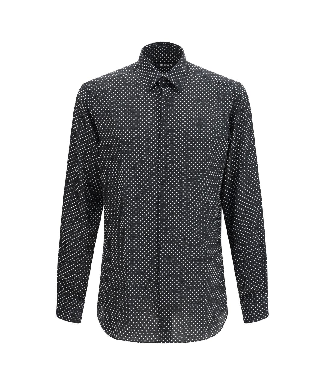 TOM FORD Черная шелковая классическая рубашка, фото 1