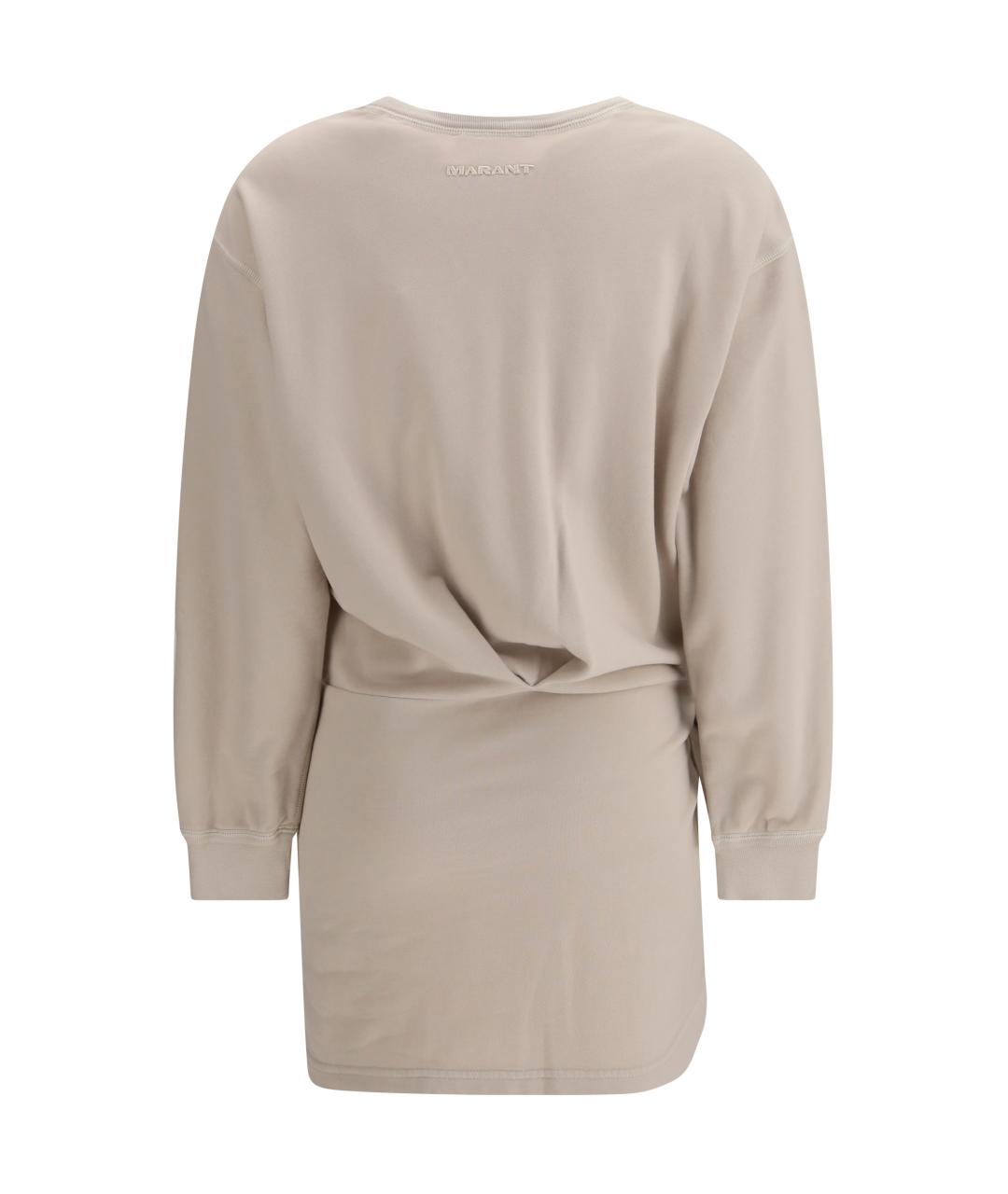 ISABEL MARANT ETOILE Бежевое хлопковое повседневное платье, фото 2