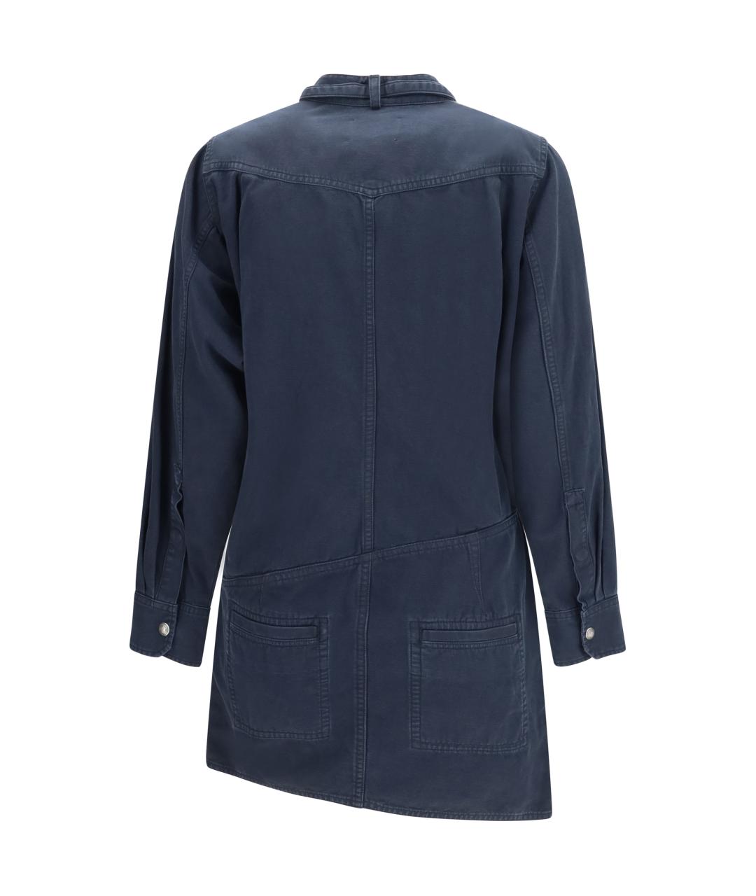 ISABEL MARANT ETOILE Темно-синее хлопковое повседневное платье, фото 2