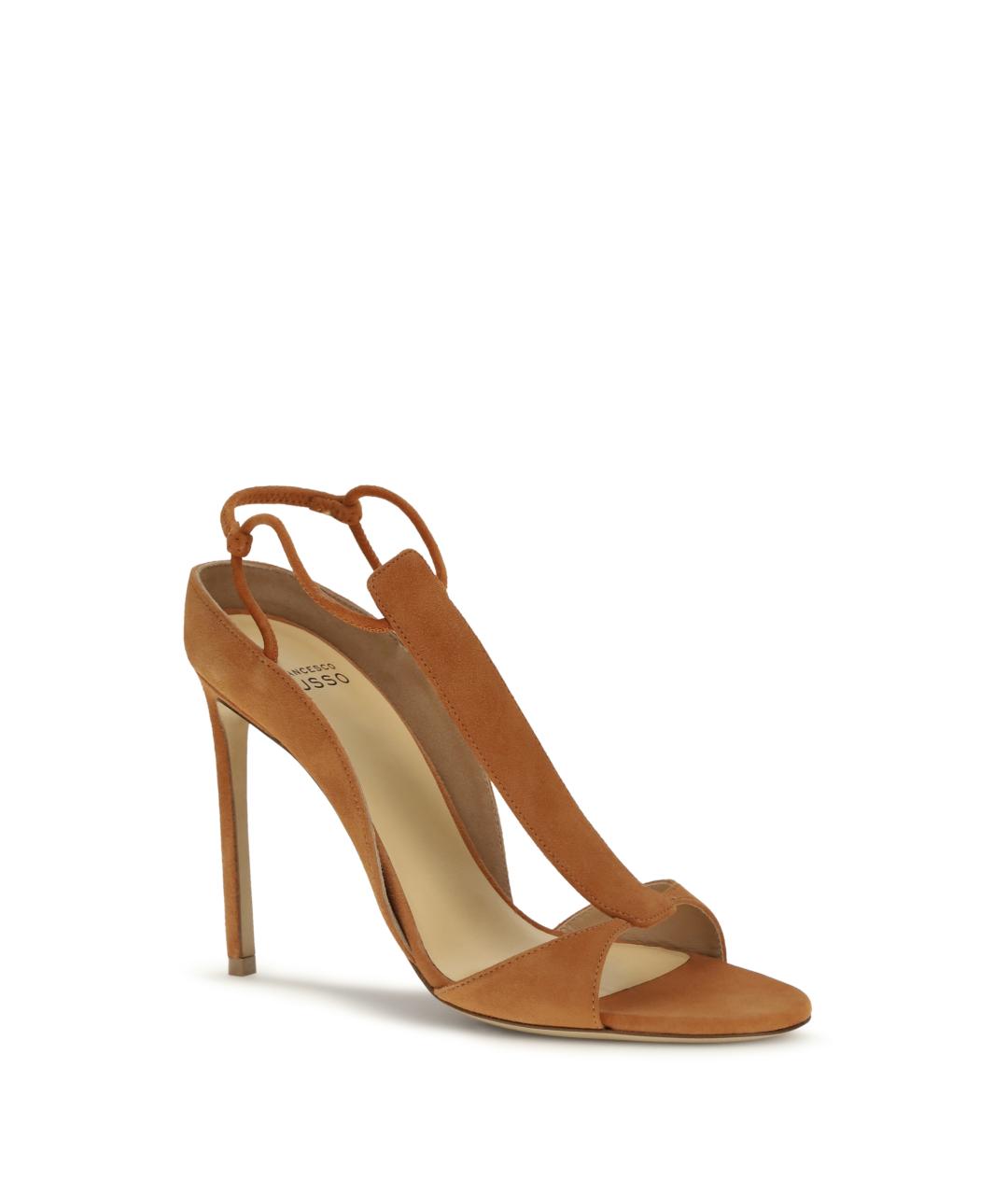 FRANCESCO RUSSO Коричневые замшевые босоножки, фото 2