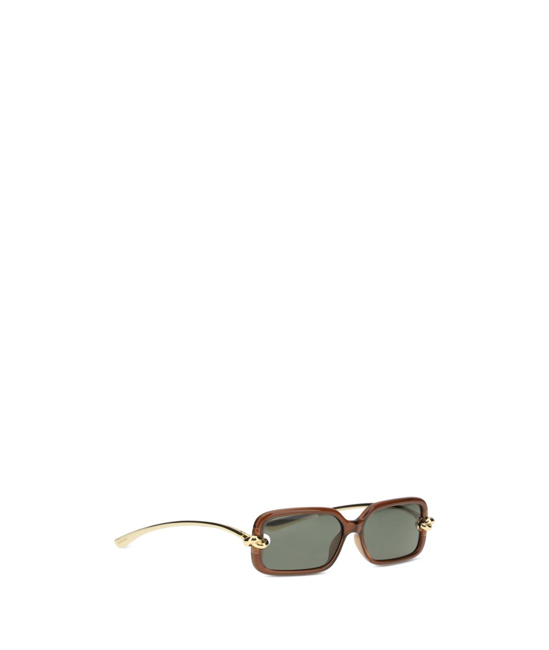 BOTTEGA VENETA Коричневые пластиковые солнцезащитные очки, фото 2