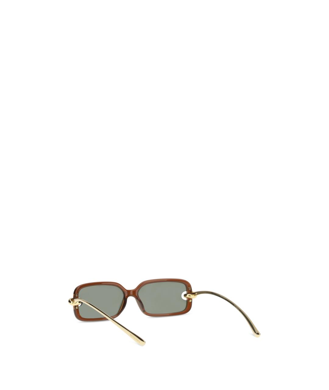 BOTTEGA VENETA Коричневые пластиковые солнцезащитные очки, фото 3
