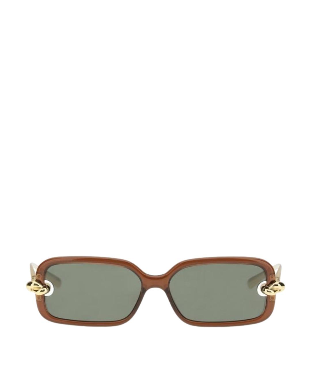 BOTTEGA VENETA Коричневые пластиковые солнцезащитные очки, фото 1