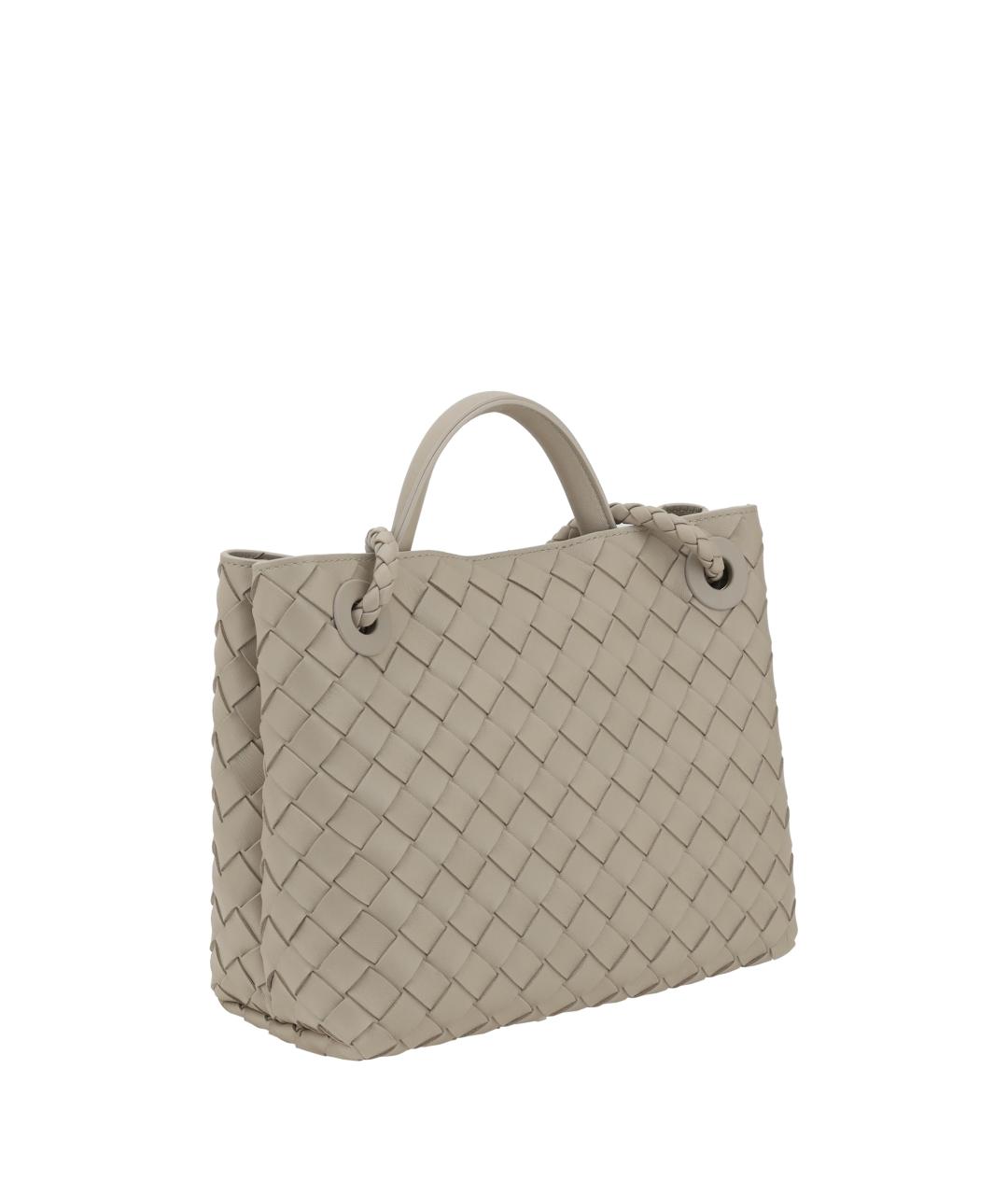 BOTTEGA VENETA Бежевая кожаная сумка тоут, фото 3