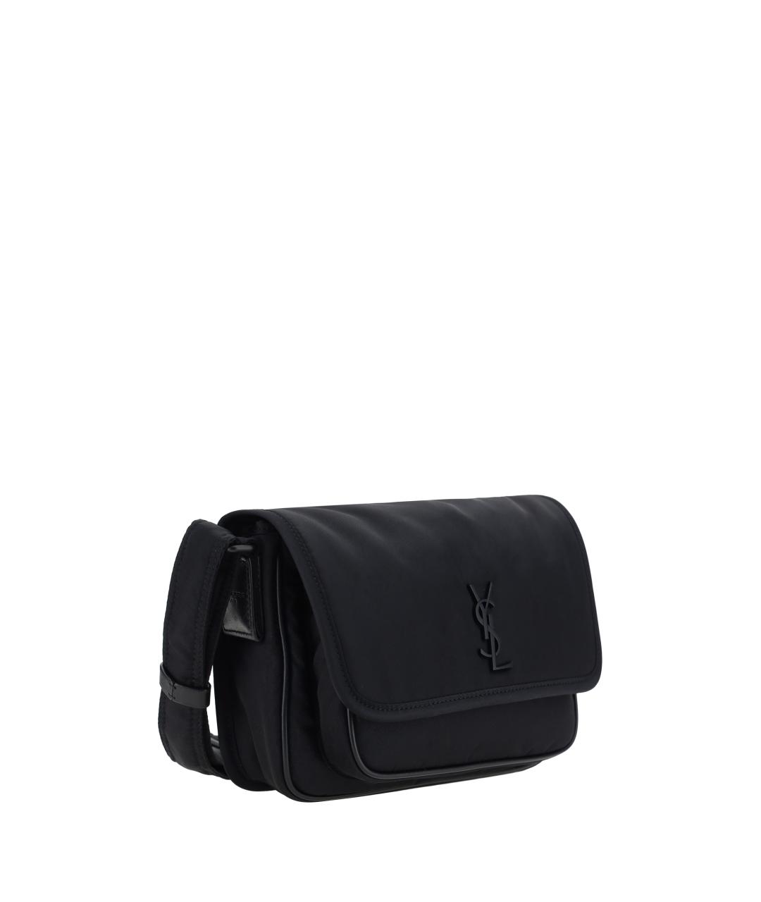 SAINT LAURENT Черная синтетическая сумка на плечо, фото 2