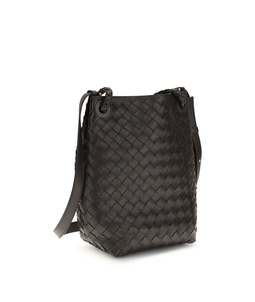 BOTTEGA VENETA Коричневая кожаная сумка через плечо, фото 2