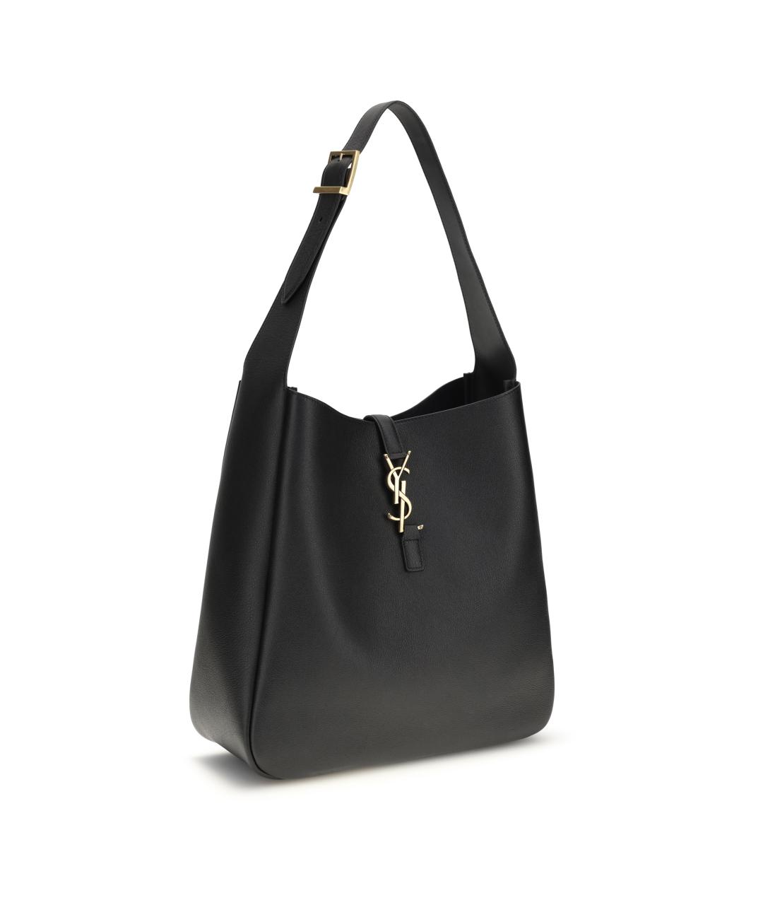 SAINT LAURENT Черная кожаная сумка через плечо, фото 2