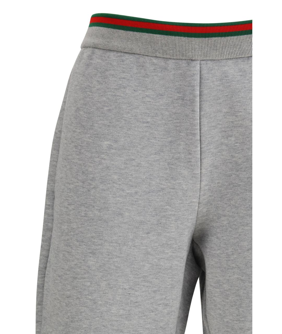 GUCCI Серые хлопковые спортивные брюки и шорты, фото 3
