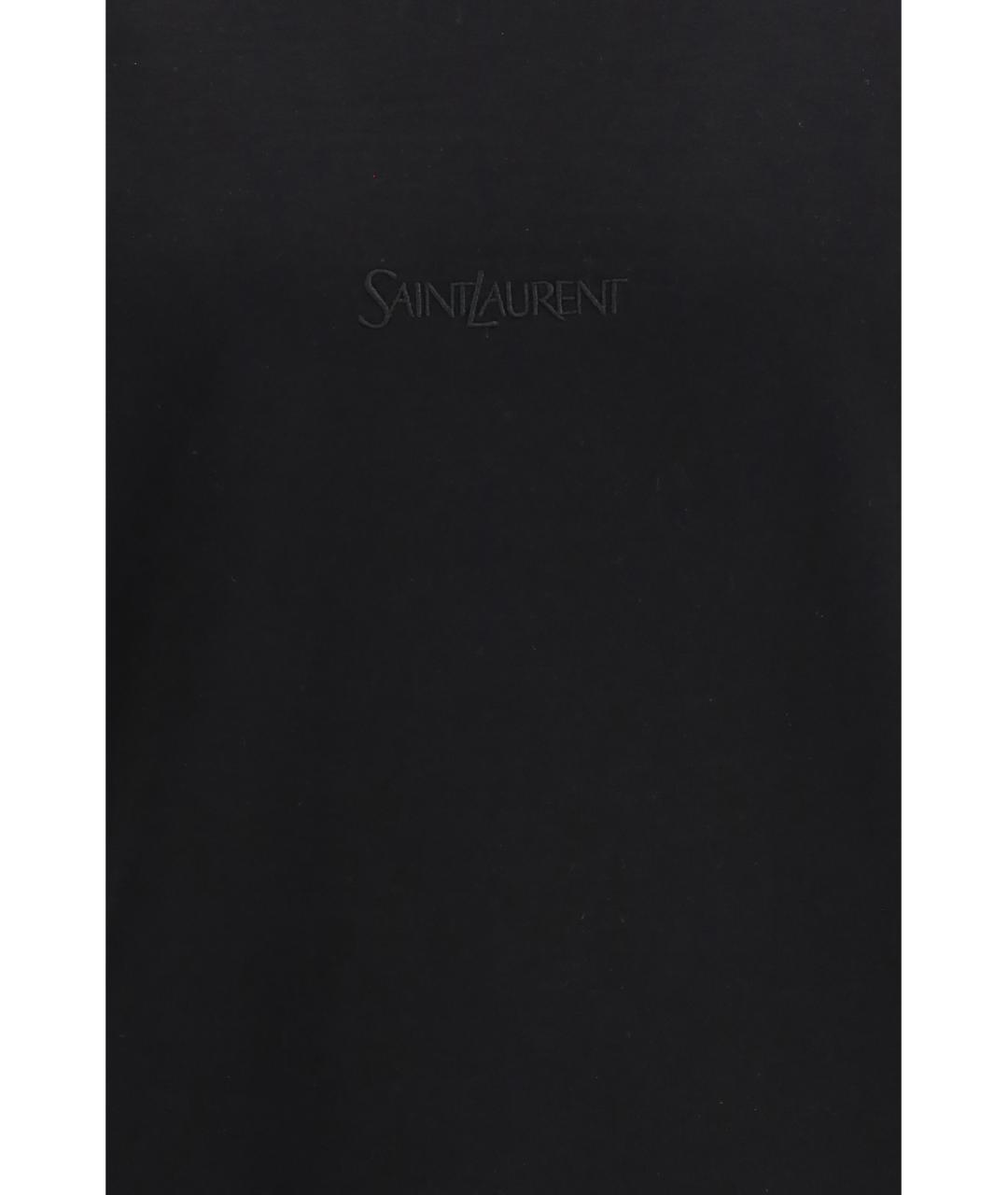 SAINT LAURENT Черная хлопковая футболка, фото 3