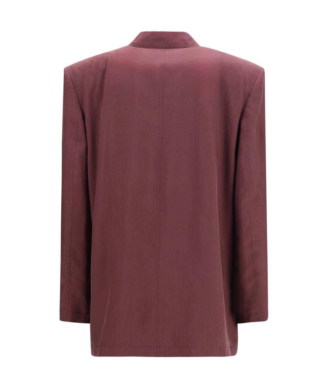 SAINT LAURENT Бордовый шелковый жакет/пиджак, фото 2