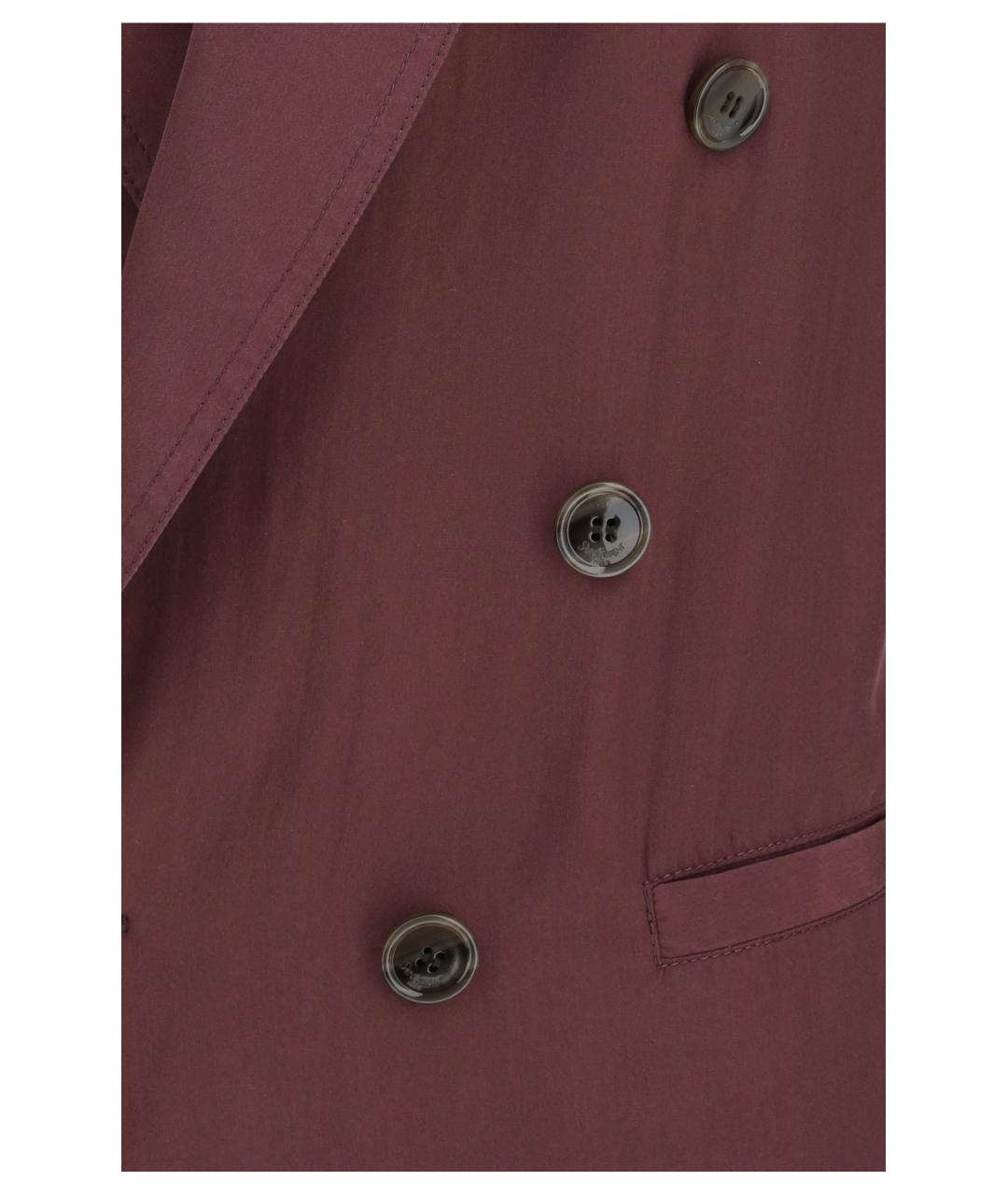 SAINT LAURENT Бордовый шелковый жакет/пиджак, фото 3