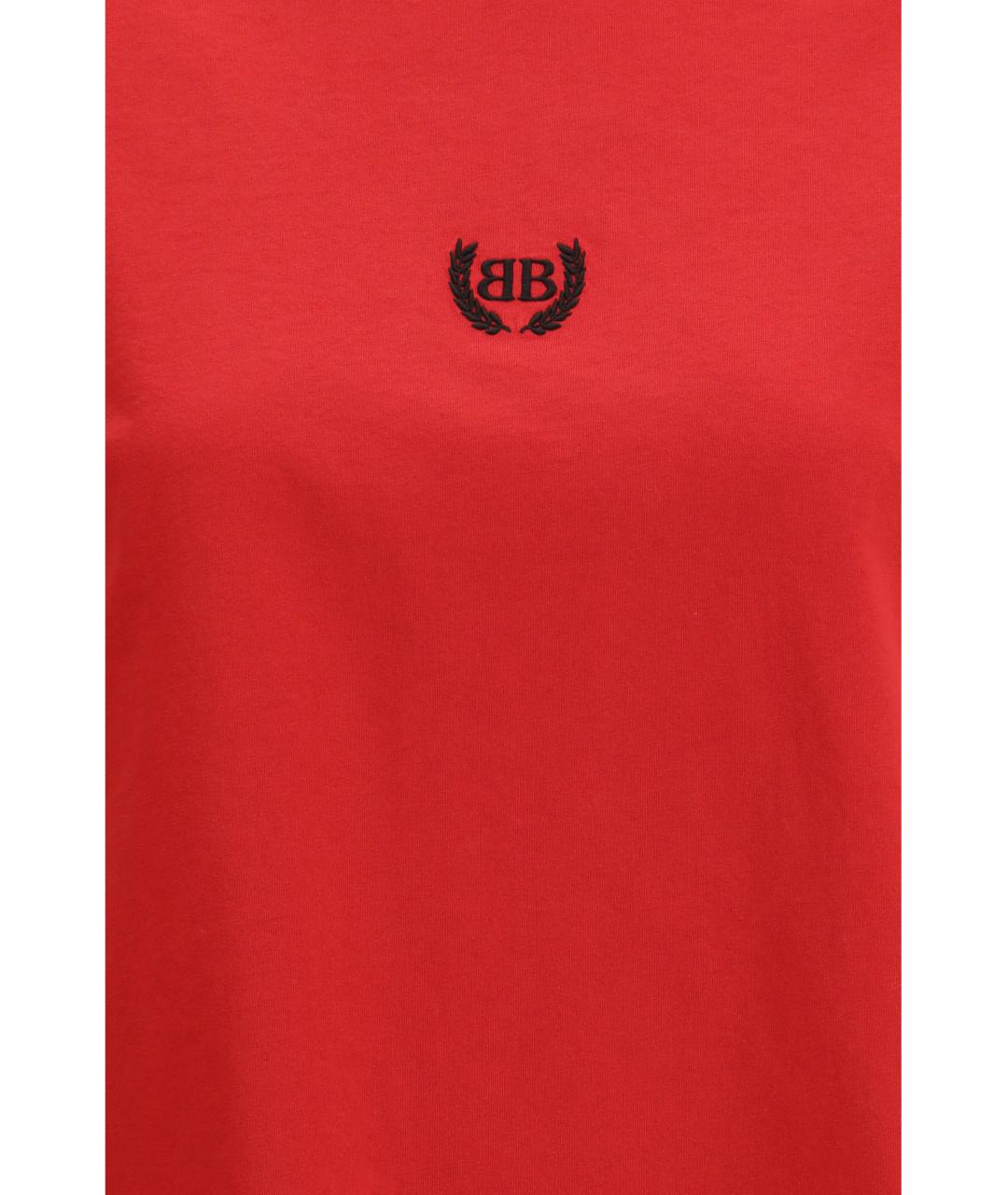 BALENCIAGA Красная хлопковая футболка, фото 3
