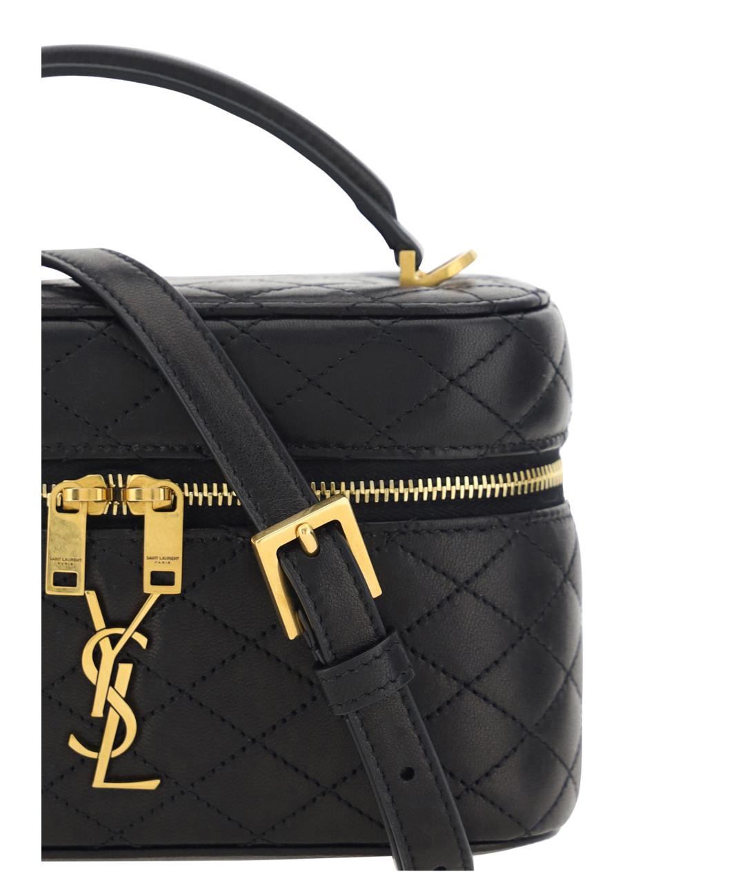 SAINT LAURENT Черная кожаная сумка через плечо, фото 4