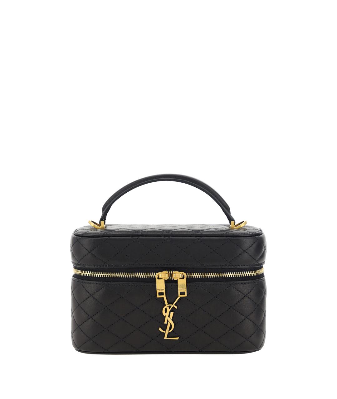 SAINT LAURENT Черная кожаная сумка через плечо, фото 1