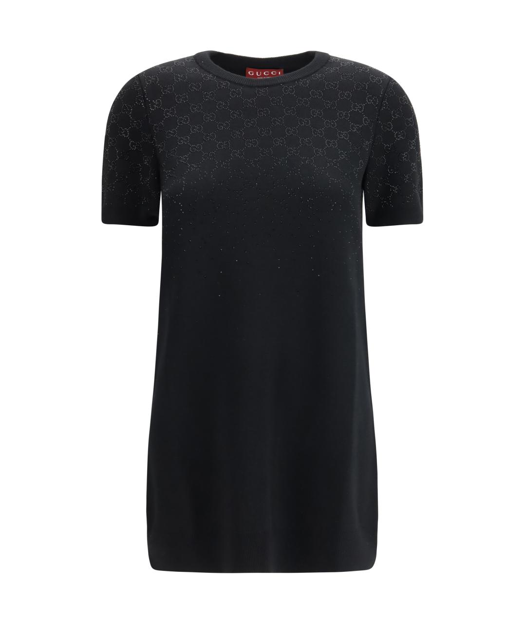 GUCCI Черное шерстяное повседневное платье, фото 1