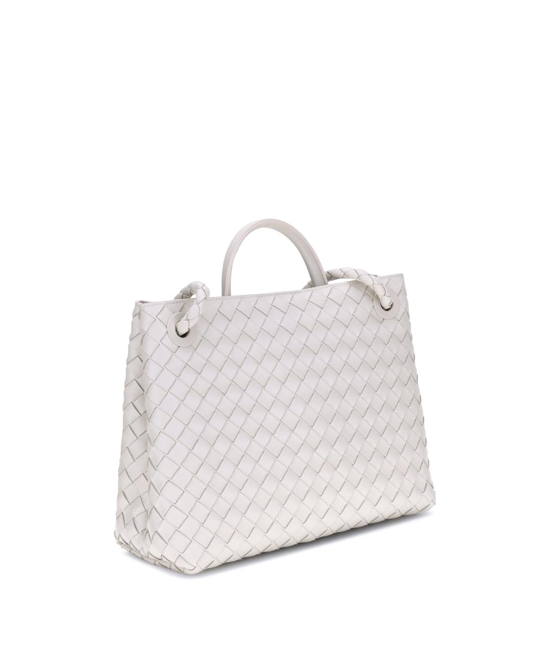 BOTTEGA VENETA Белая кожаная сумка тоут, фото 3