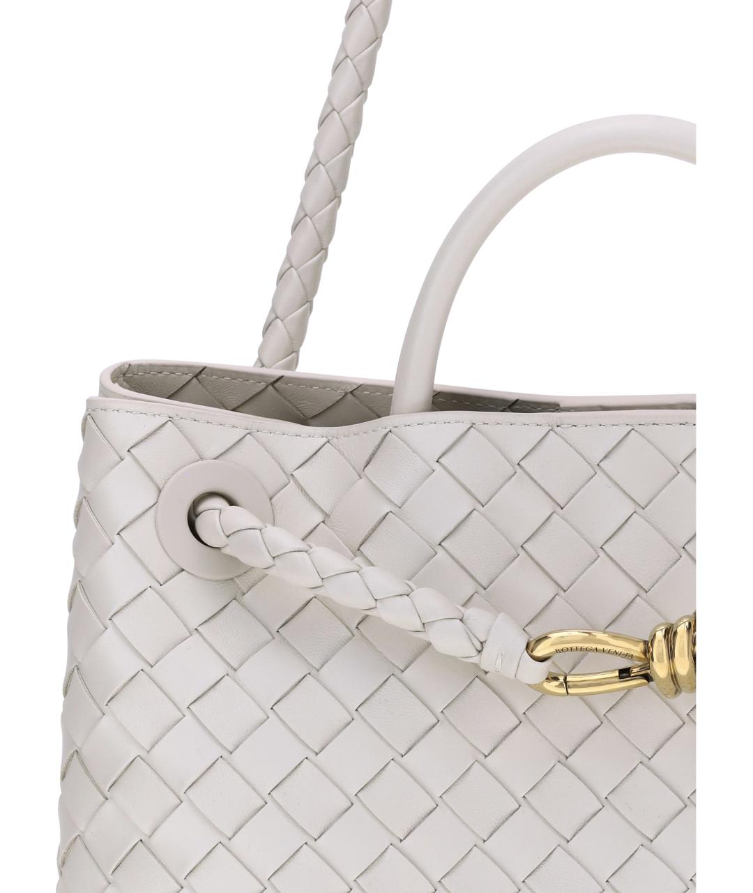 BOTTEGA VENETA Белая кожаная сумка тоут, фото 4