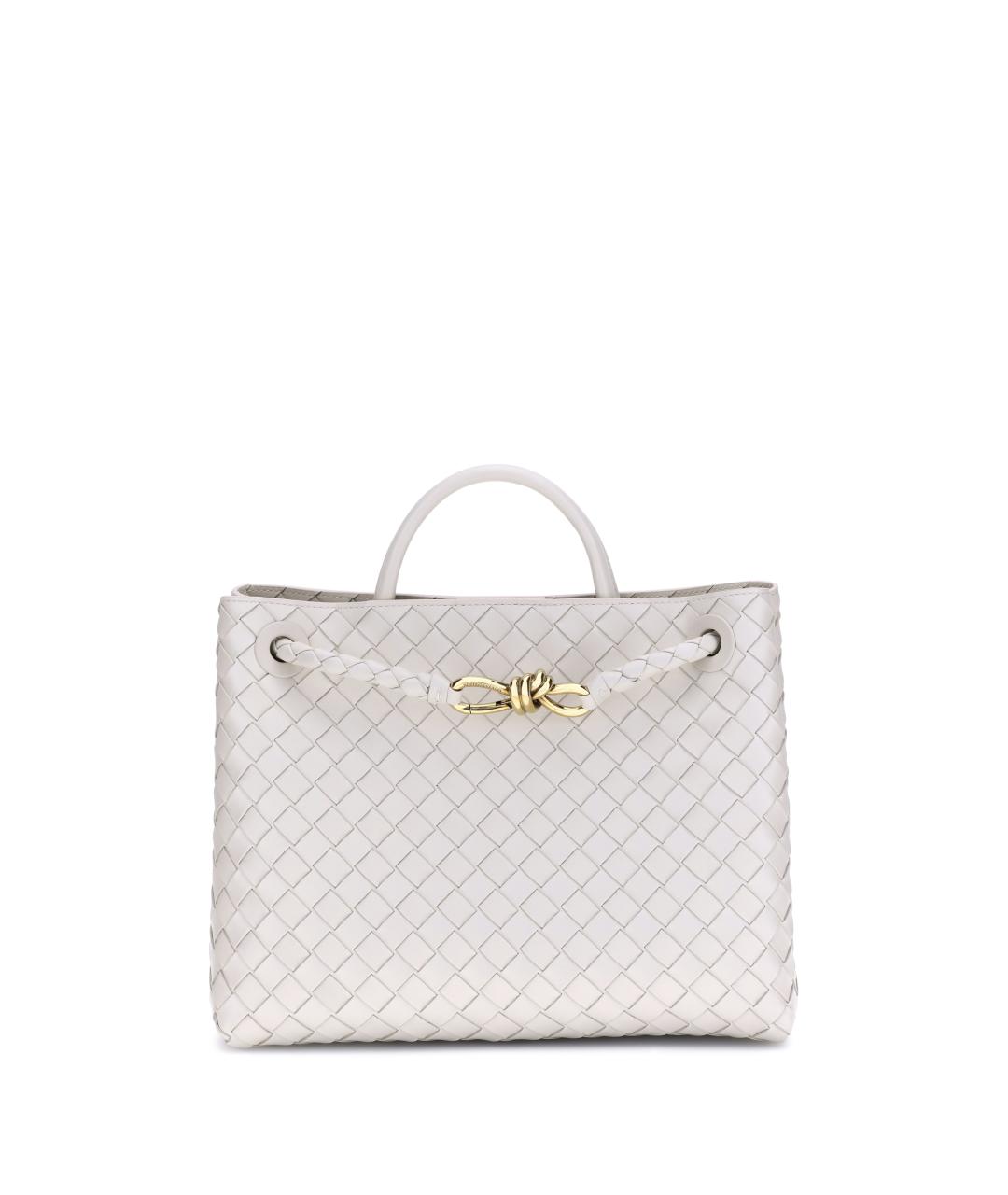 BOTTEGA VENETA Белая кожаная сумка тоут, фото 1