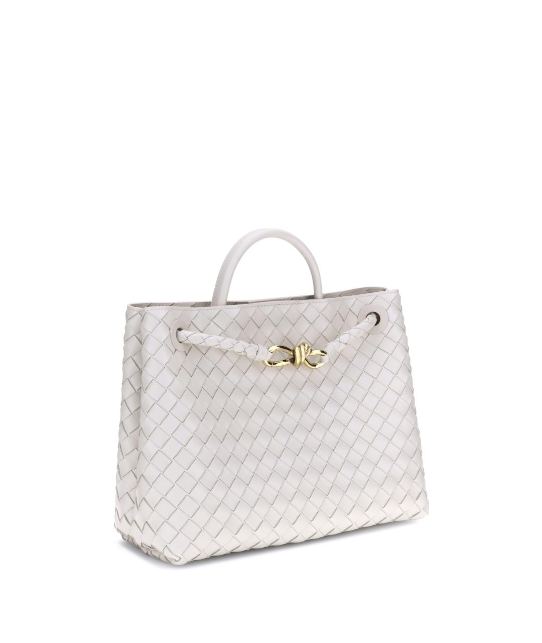 BOTTEGA VENETA Белая кожаная сумка тоут, фото 2