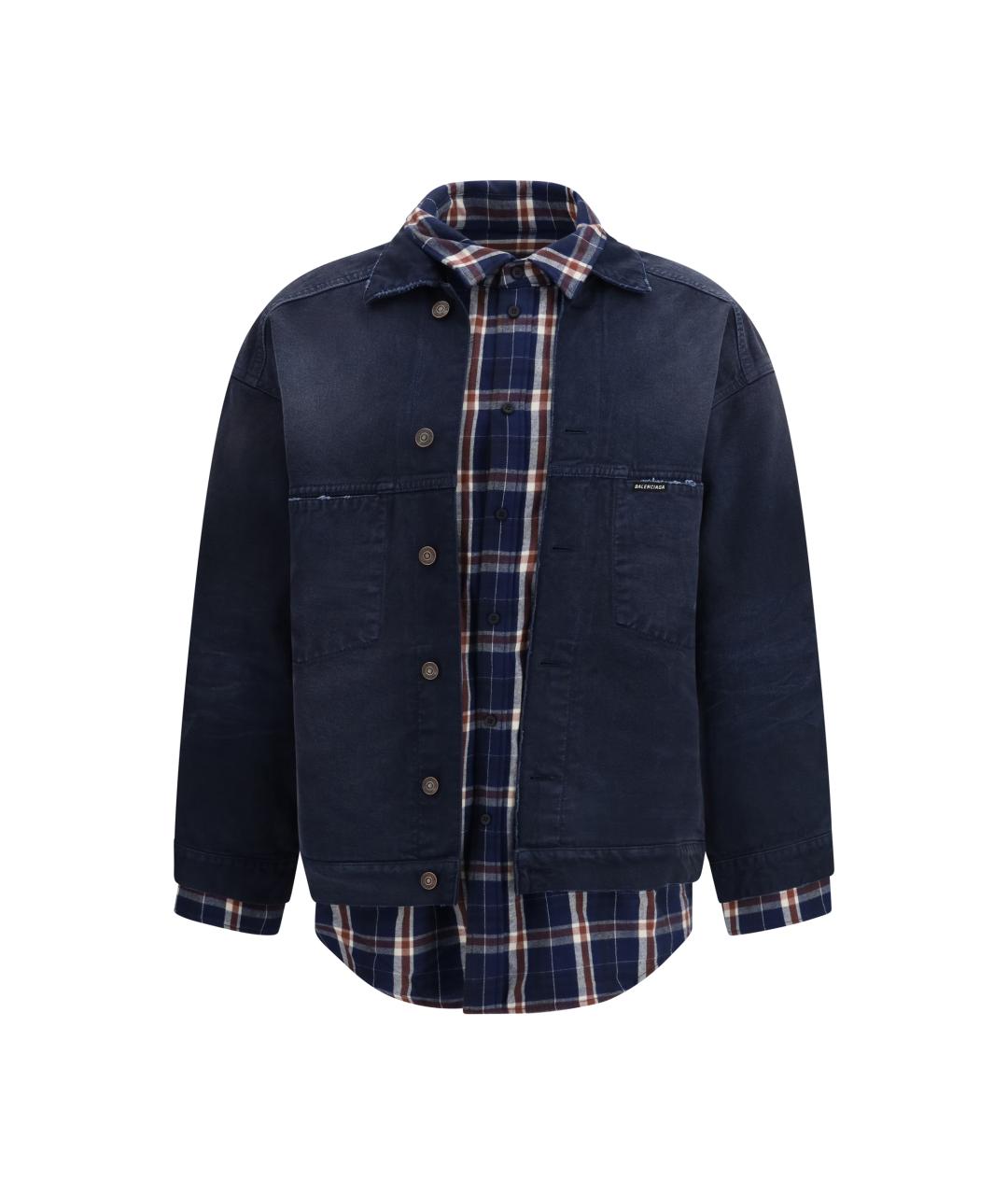 BALENCIAGA Темно-синяя хлопковая куртка, фото 1