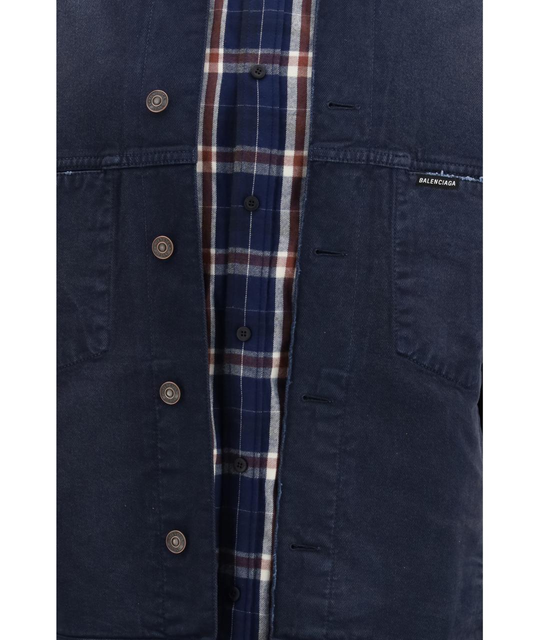 BALENCIAGA Темно-синяя хлопковая куртка, фото 3