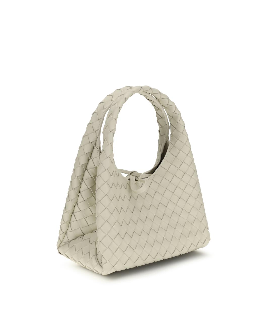 BOTTEGA VENETA Белая кожаная сумка тоут, фото 3