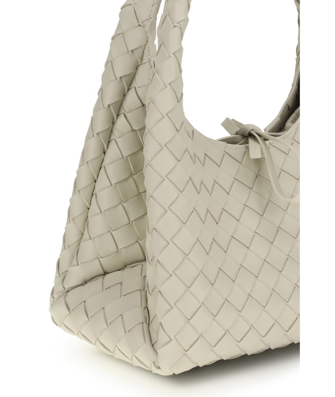 BOTTEGA VENETA Белая кожаная сумка тоут, фото 4