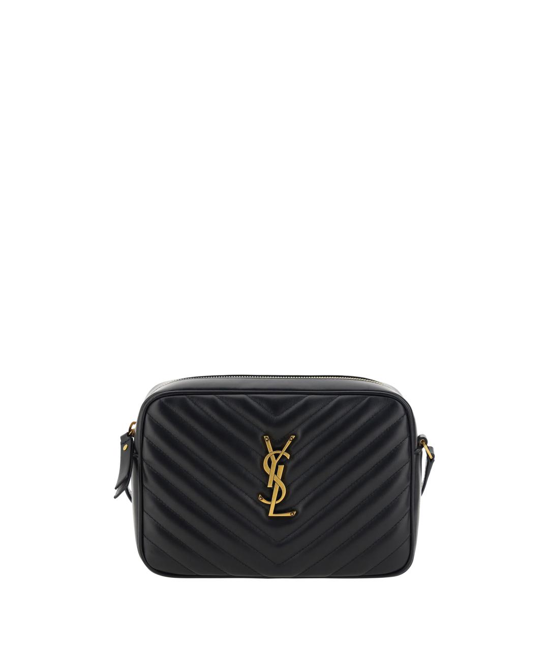 SAINT LAURENT Черная кожаная сумка через плечо, фото 1