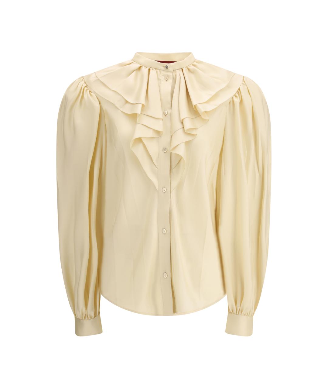 GUCCI Бежевая шелковая рубашка, фото 1