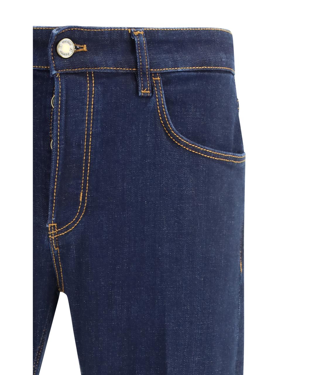 PT TORINO Синие хлопко-эластановые джинсы скинни, фото 3
