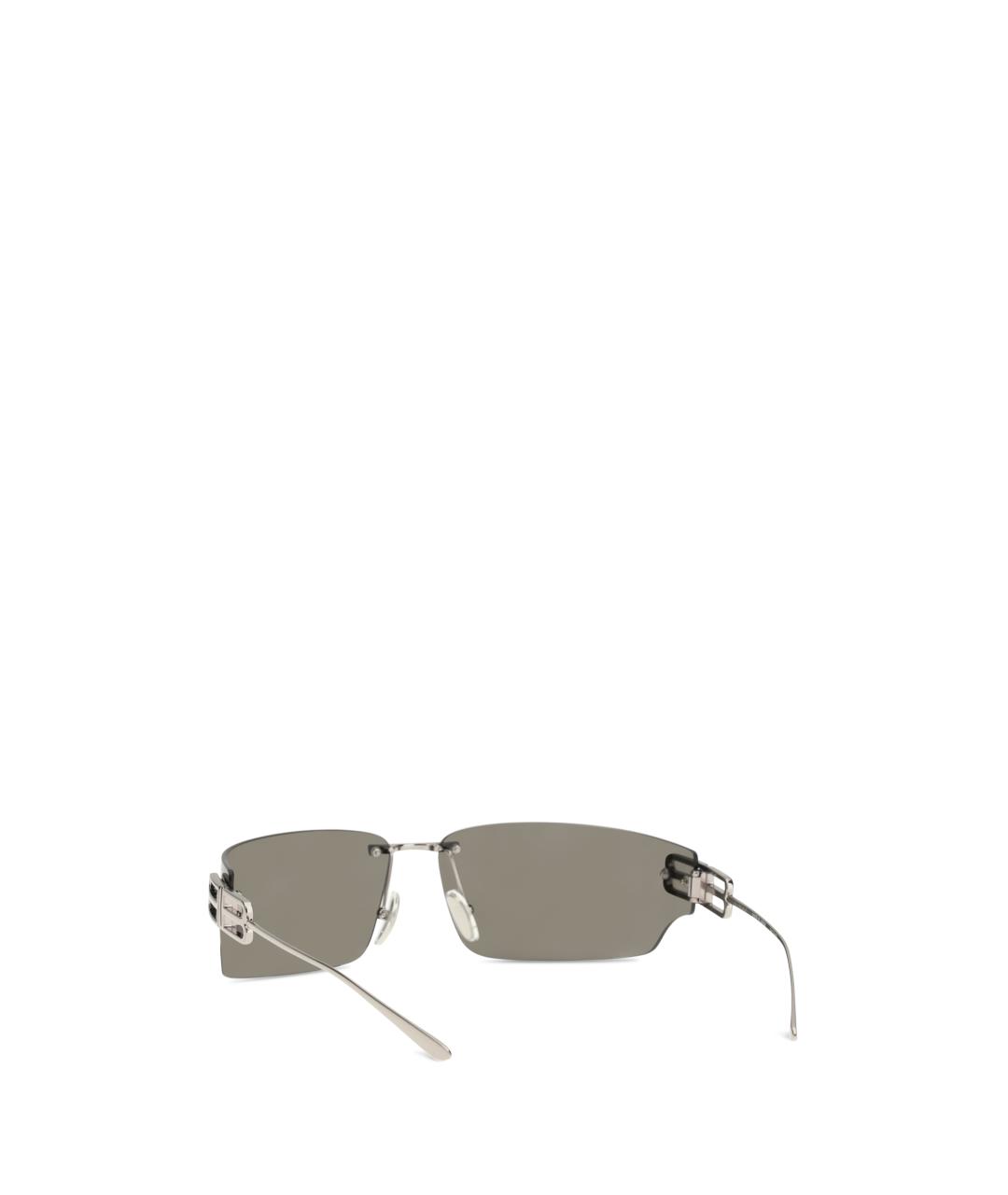 BALENCIAGA Серебряные металлические солнцезащитные очки, фото 3