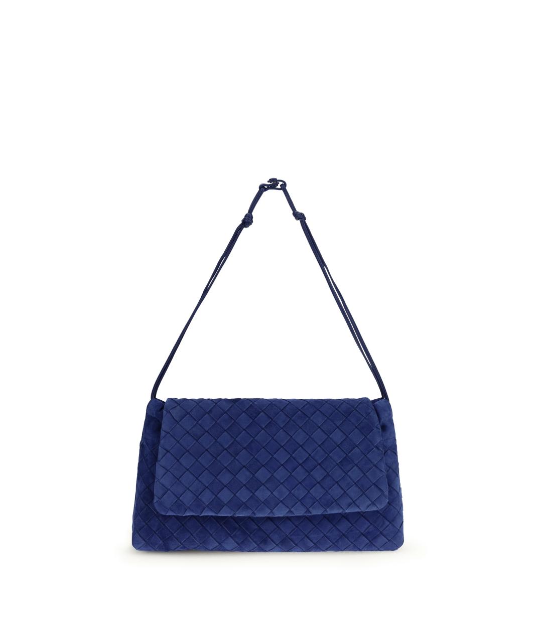 BOTTEGA VENETA Синяя замшевая сумка через плечо, фото 1