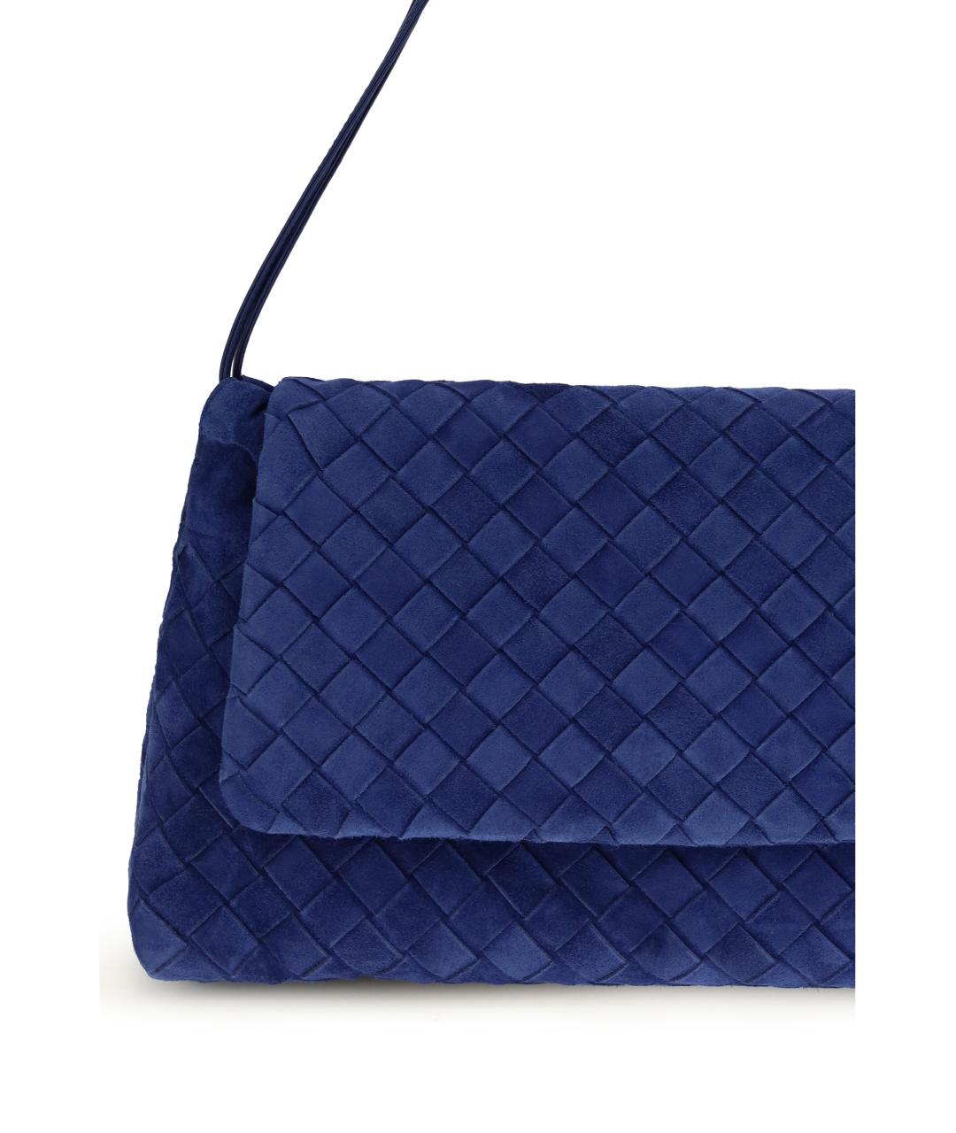 BOTTEGA VENETA Синяя замшевая сумка через плечо, фото 4