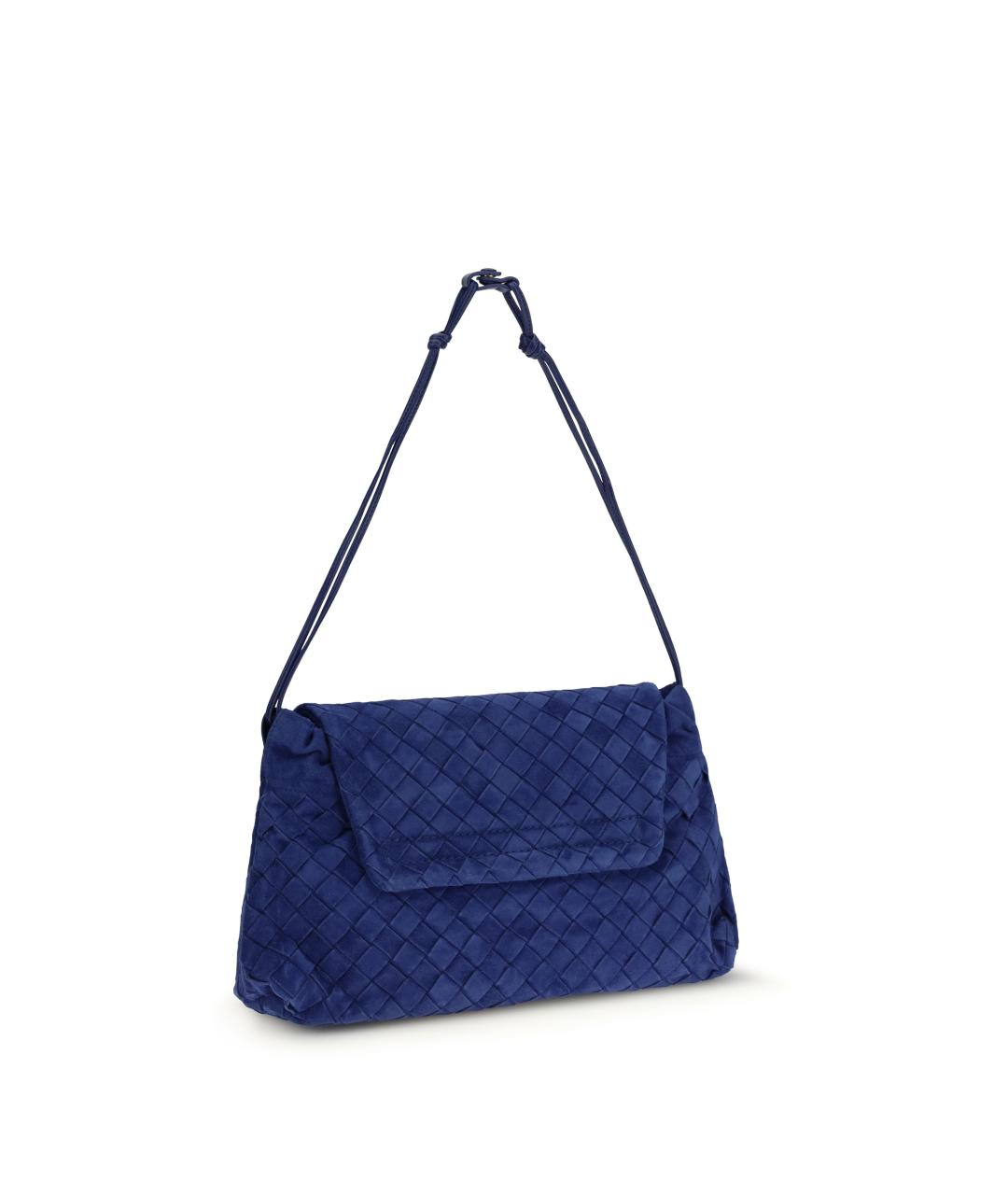 BOTTEGA VENETA Синяя замшевая сумка через плечо, фото 3