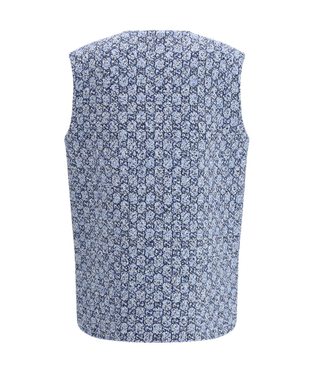 GUCCI Голубой хлопковый жилет, фото 2