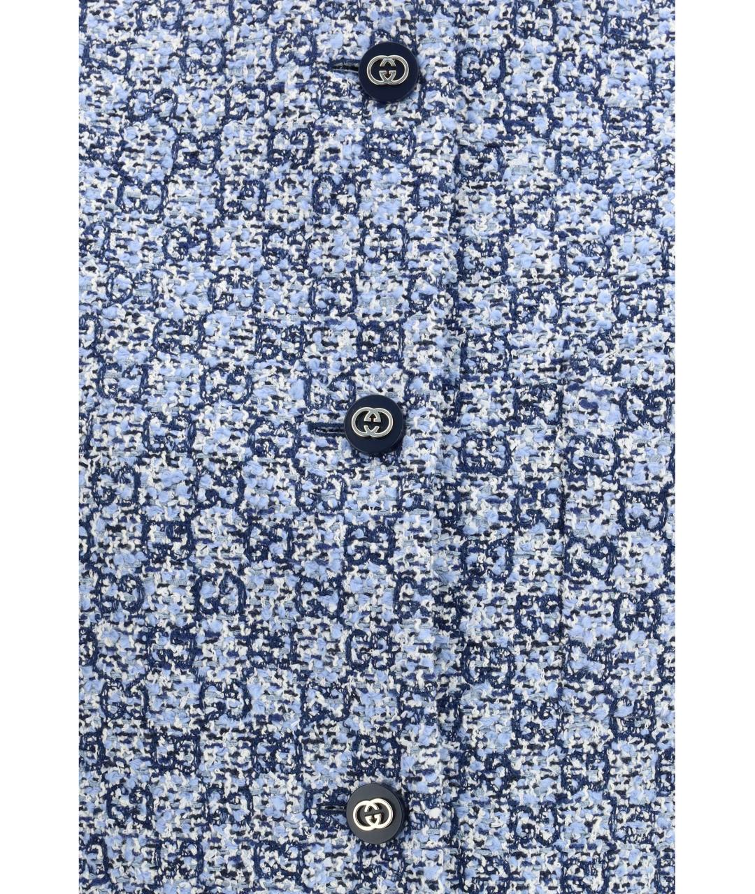 GUCCI Голубой хлопковый жилет, фото 3