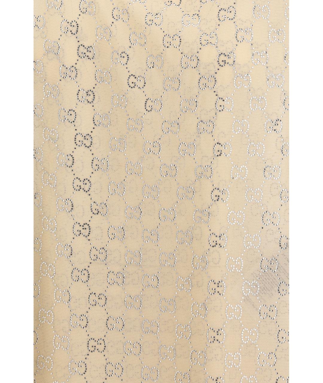 GUCCI Бежевая шелковая майка, фото 3