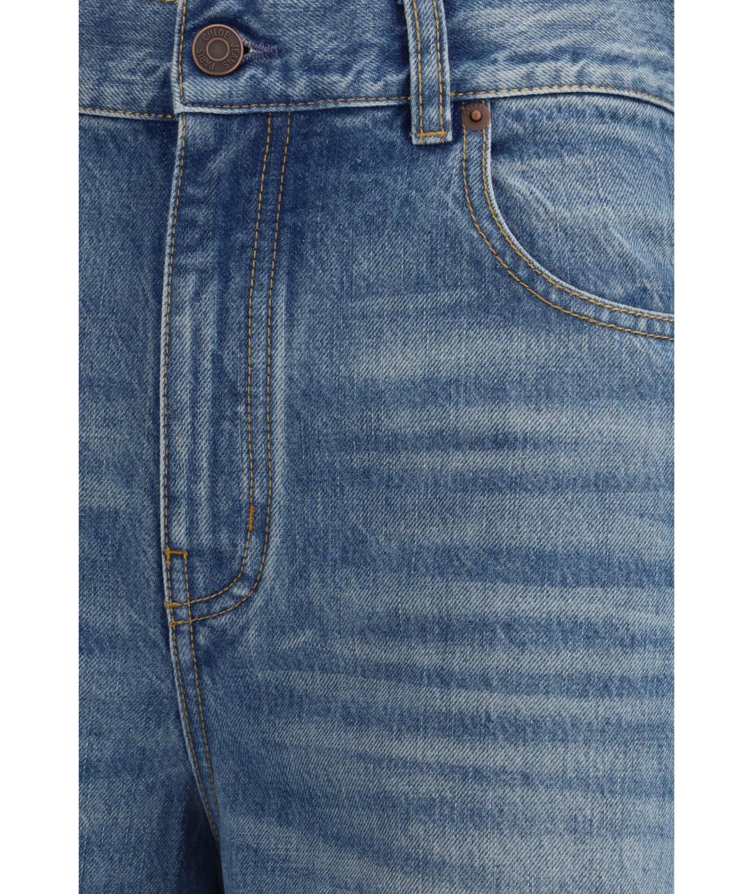 CHLOE Синие хлопковые прямые джинсы, фото 3