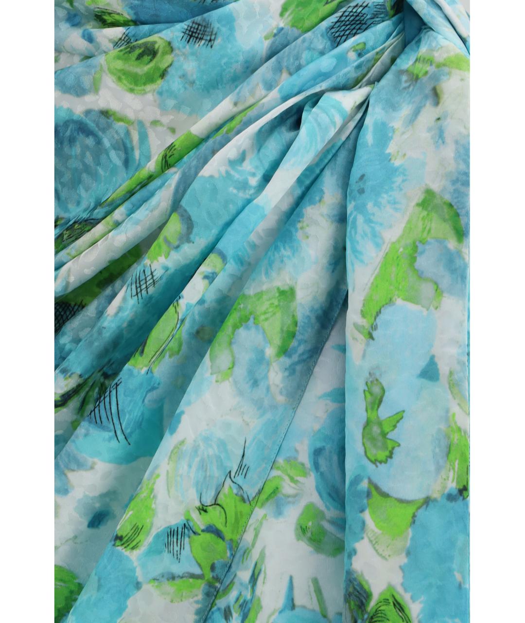 CHLOE Бирюзовая шелковая юбка мини, фото 3