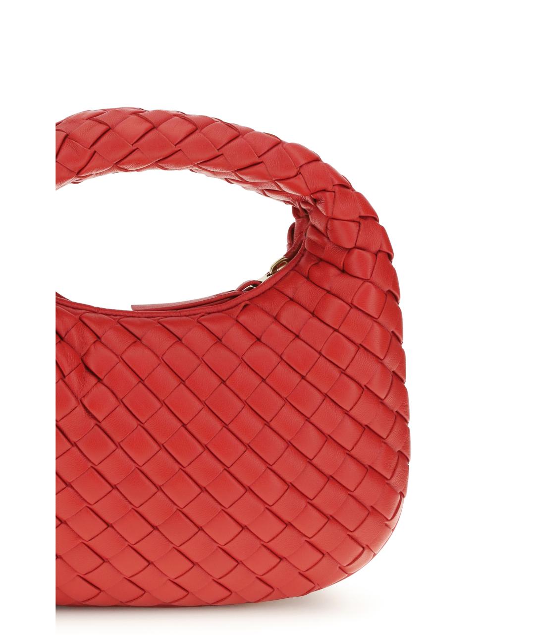 BOTTEGA VENETA Красная кожаная сумка с короткими ручками, фото 4