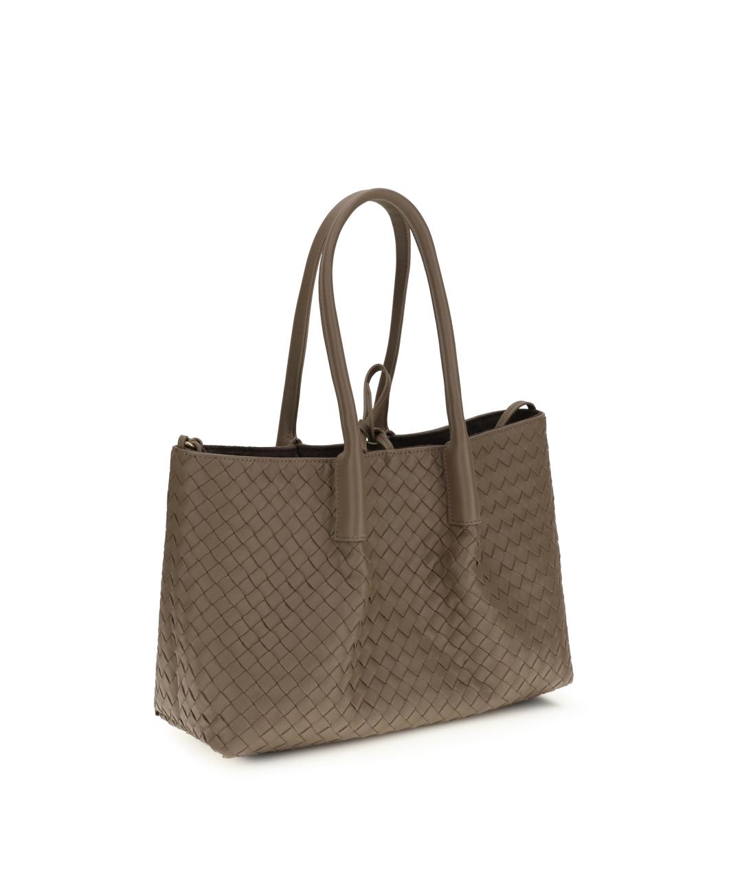 BOTTEGA VENETA Коричневая кожаная сумка тоут, фото 2