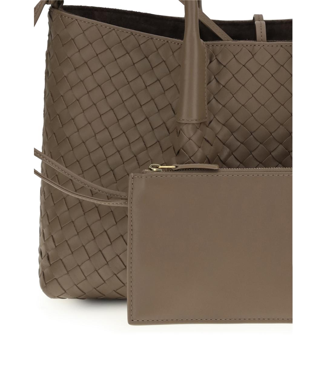 BOTTEGA VENETA Коричневая кожаная сумка тоут, фото 4