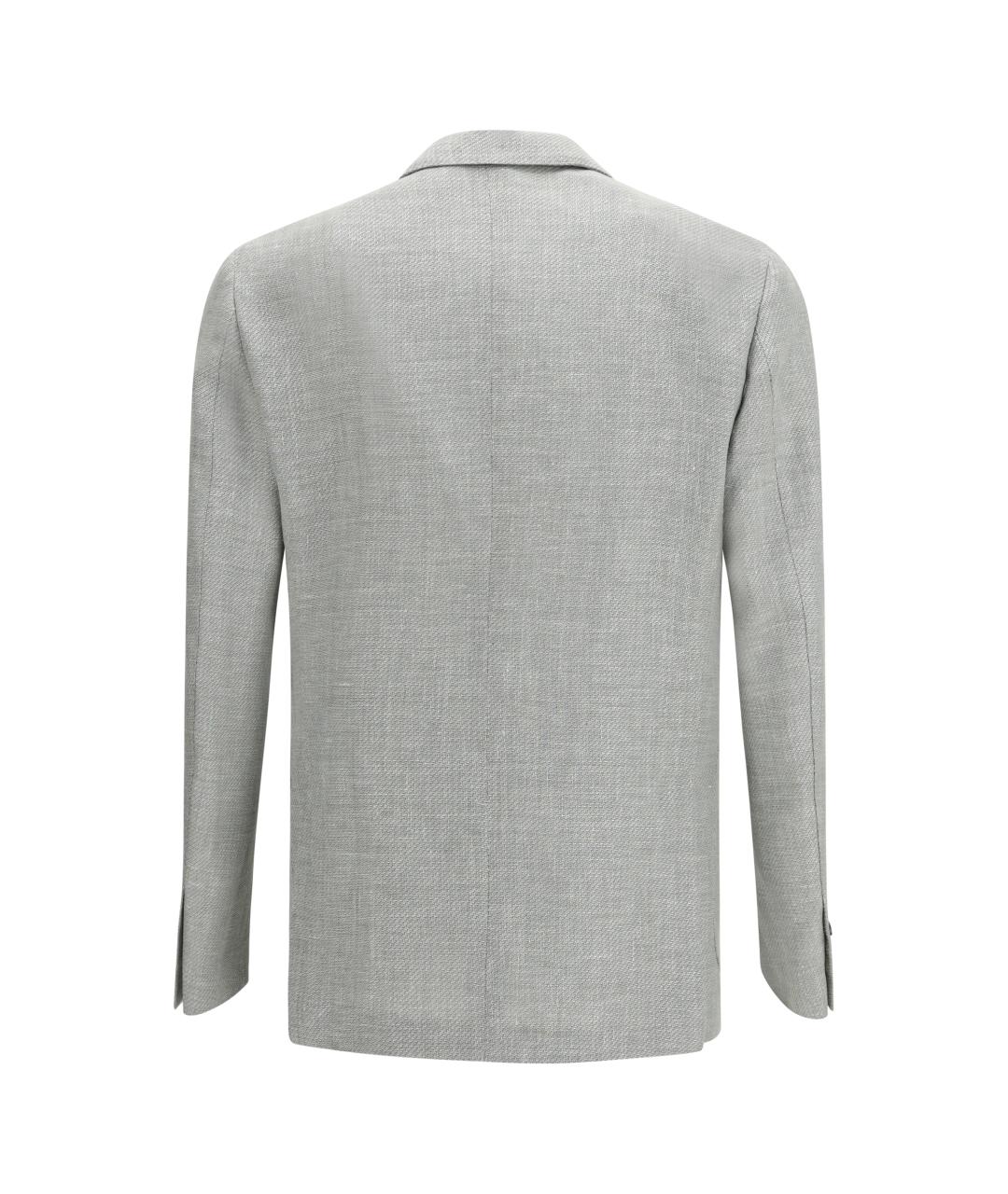 LARDINI Серый шерстяной пиджак, фото 2