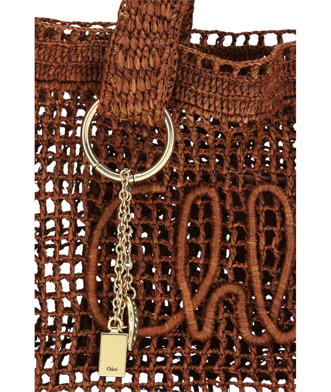 CHLOE Коричневая пелетеная сумка тоут, фото 4