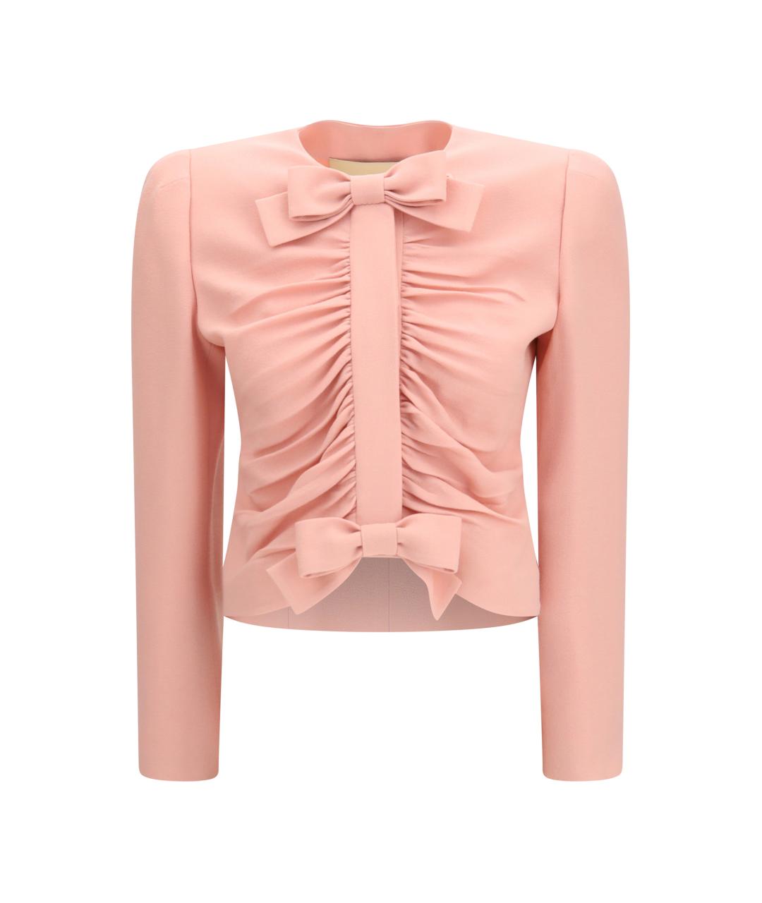 VALENTINO Розовый шерстяной жакет/пиджак, фото 1