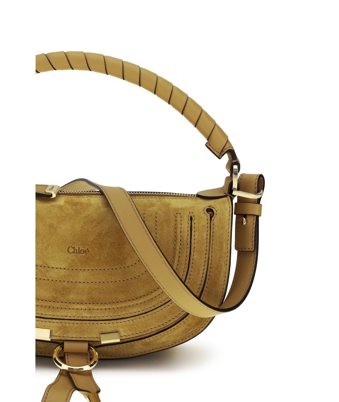 CHLOE Бежевая замшевая сумка через плечо, фото 4