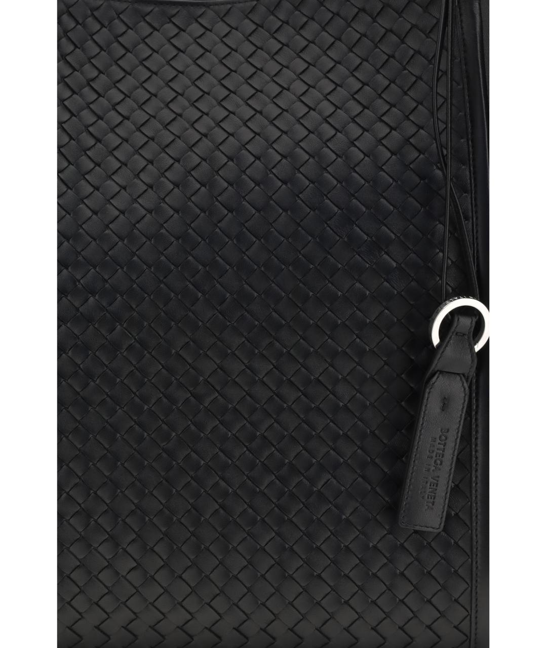 BOTTEGA VENETA Черная кожаная сумка тоут, фото 4
