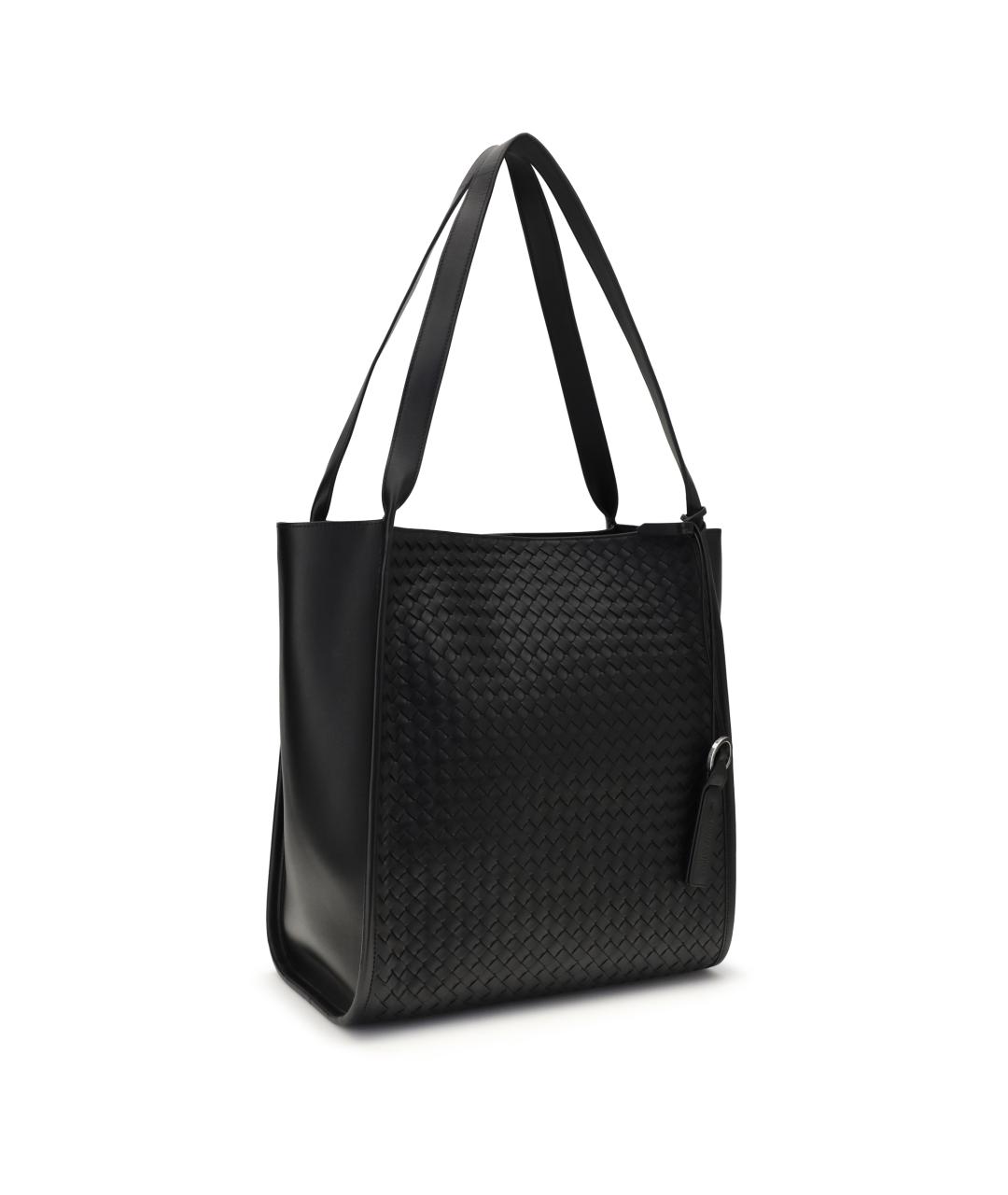 BOTTEGA VENETA Черная кожаная сумка тоут, фото 2